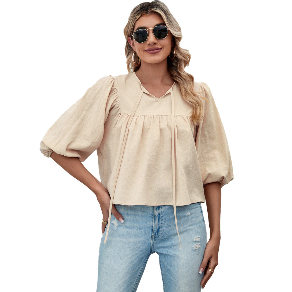 Blouse Femme avec Manches Bouffantes Lucyle