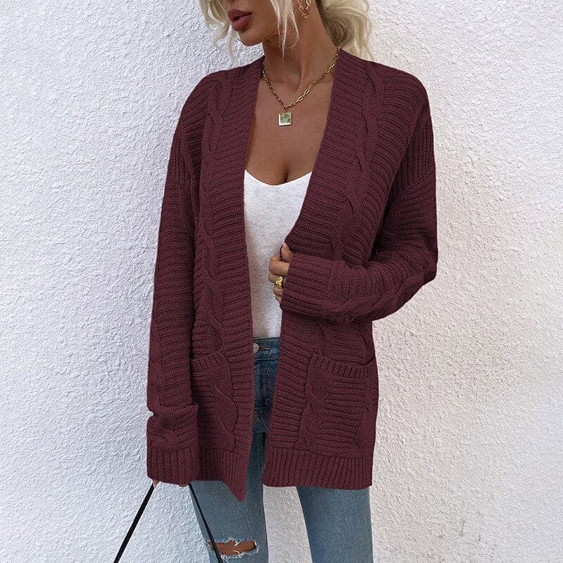 Cardigan Femme Ouvert sur le Devant avec Poches Lucyle