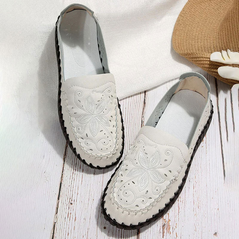 Chaussures Plates Femme avec Broderies Florales Lucyle