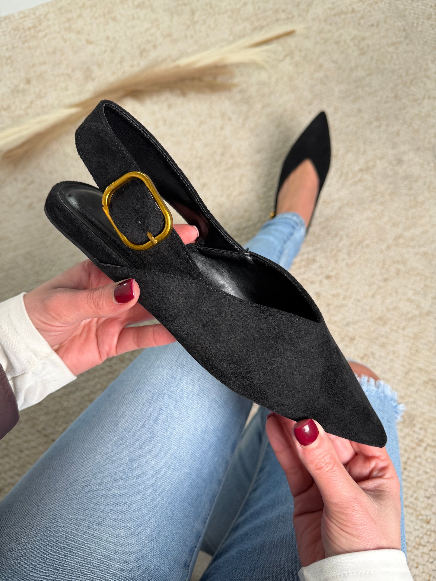 Demi-Slip-On Femme avec Boucle Dorée Lucyle