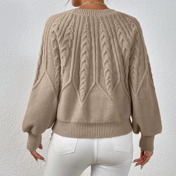 Pull Femme Oversize avec Motifs Torsadés Lucyle