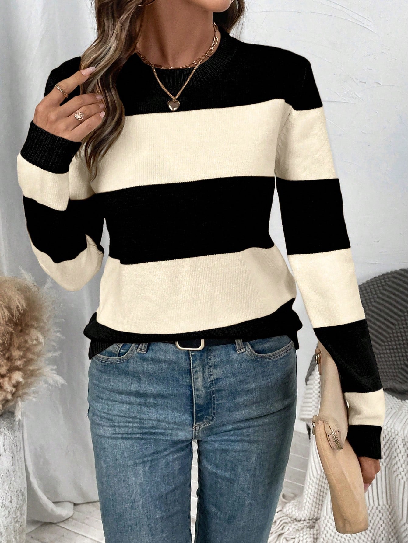 Pull Femme Rayé à Manches Longues Lucyle