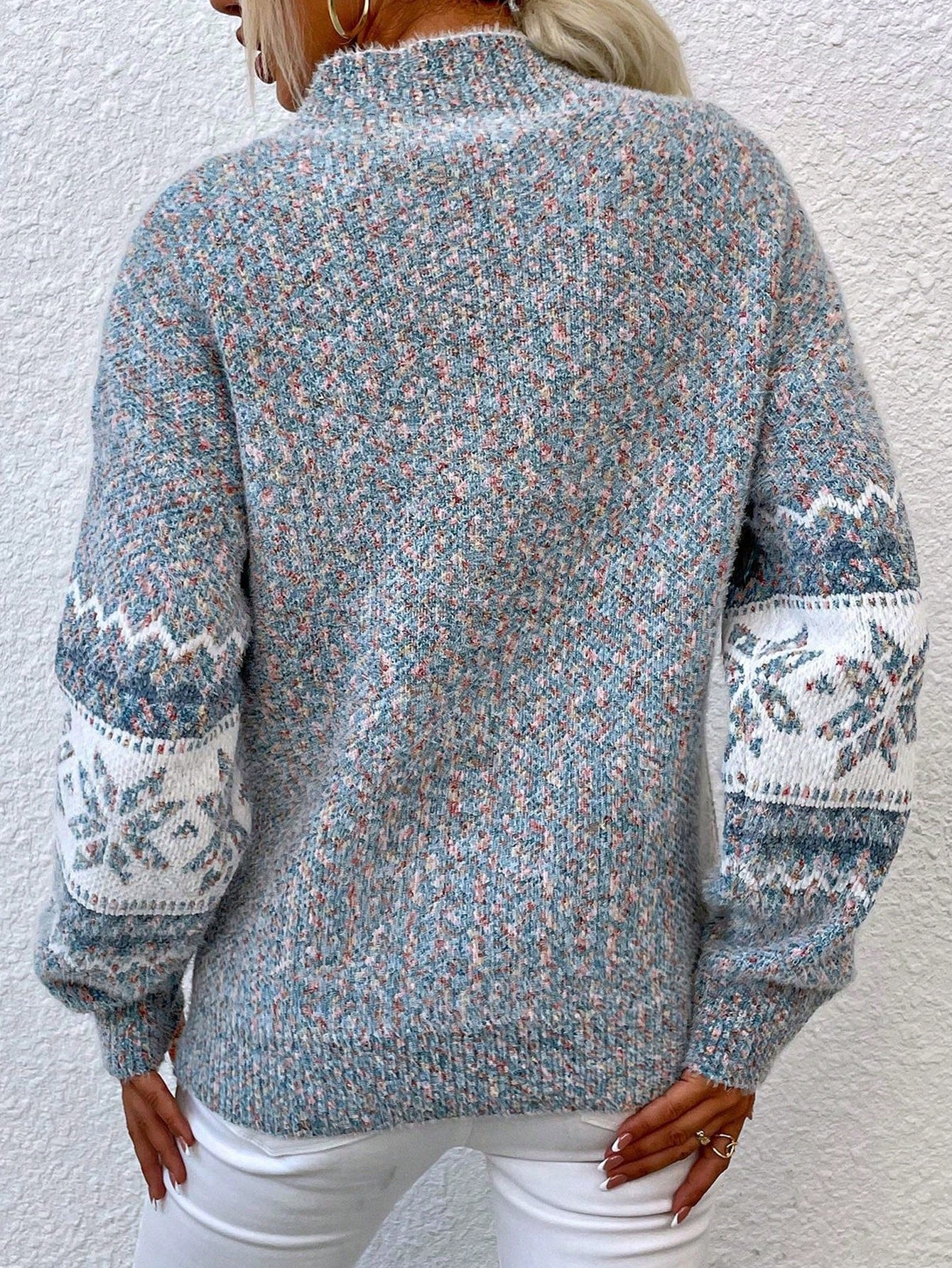 Pull Femme à Manches Longues avec Col Bas Lucyle