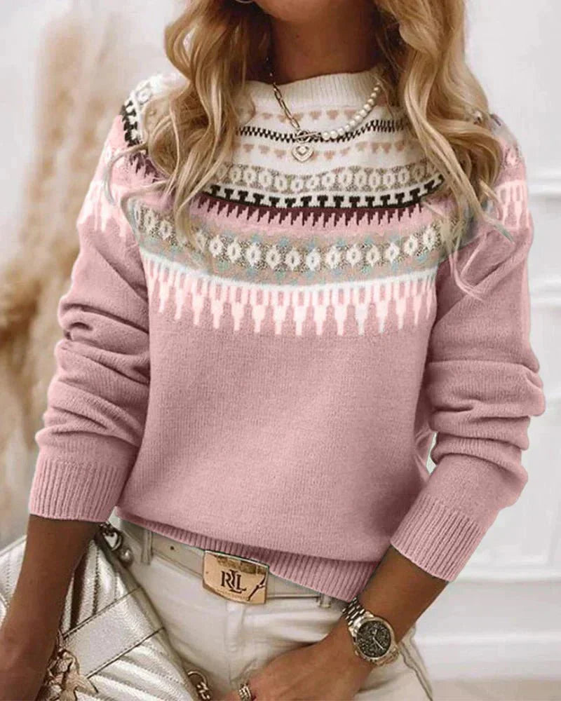 Pull Femme à Motif Nordique en Maille Lucyle