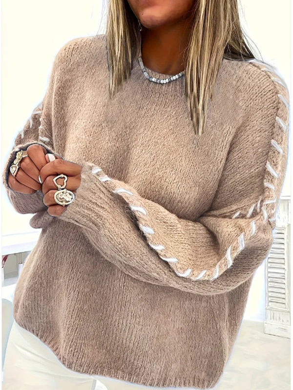 Pull Oversize Femme avec Col Rond Lucyle