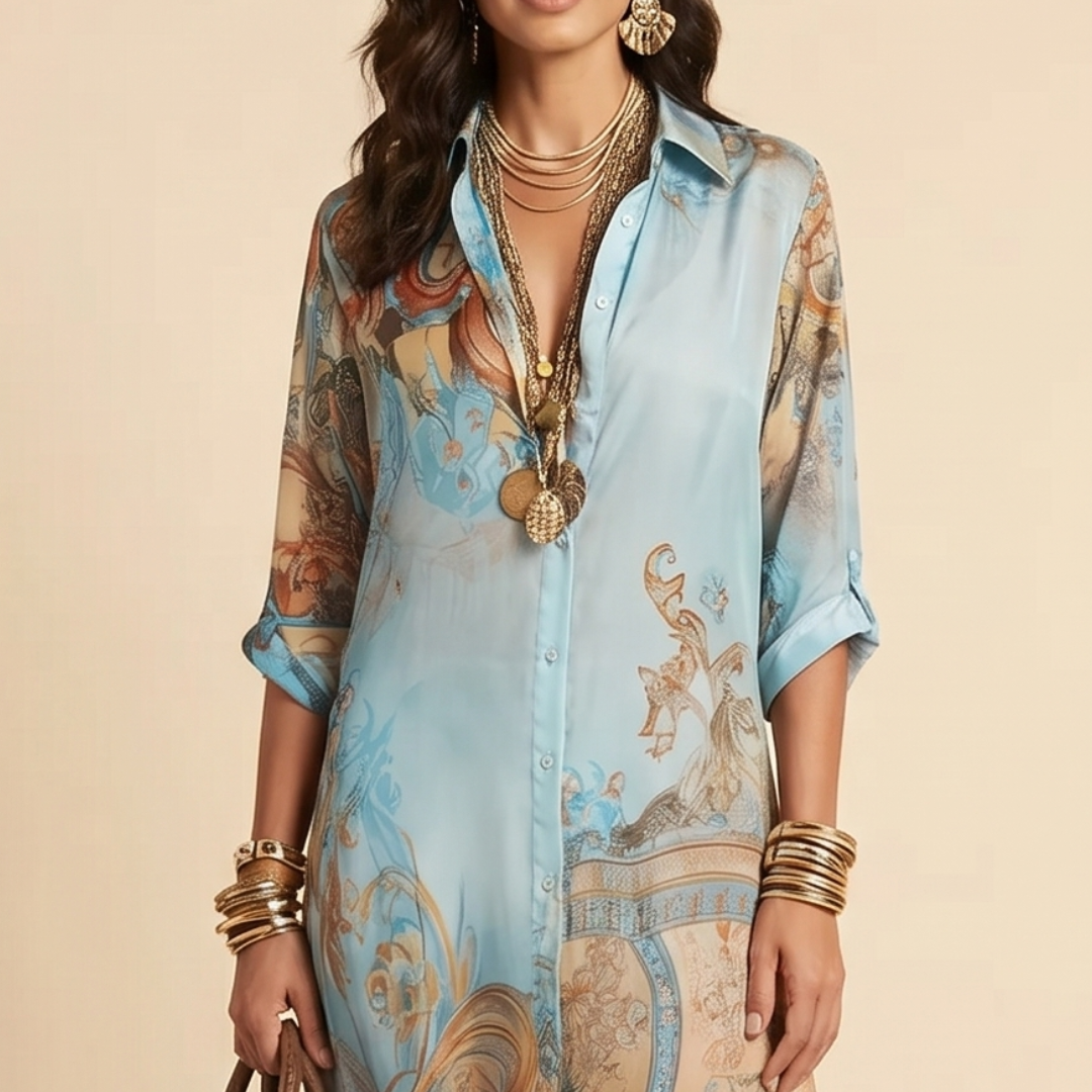 Robe Chemise Longue Femme avec Coupe Élégante Lucyle
