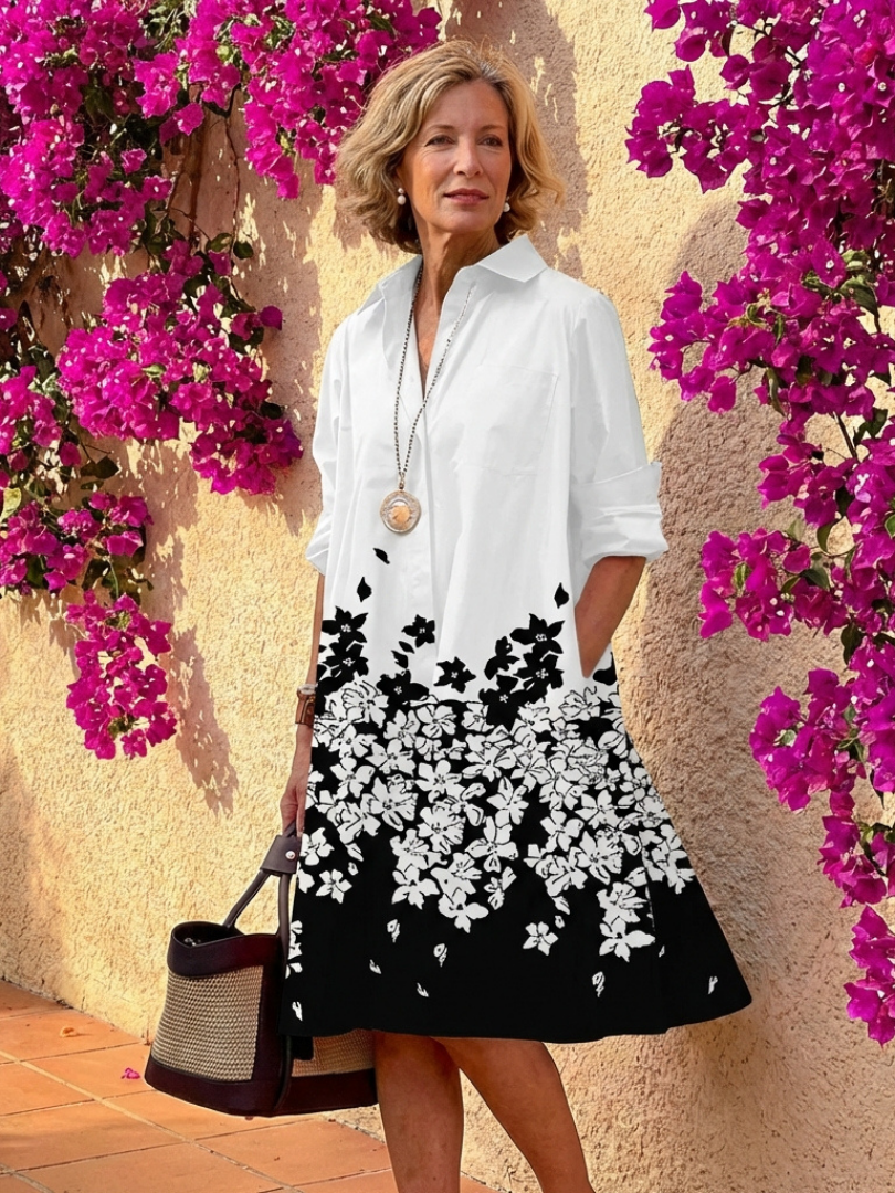 Robe Femme Midi à Manches Longues avec Poches Latérales Lucyle
