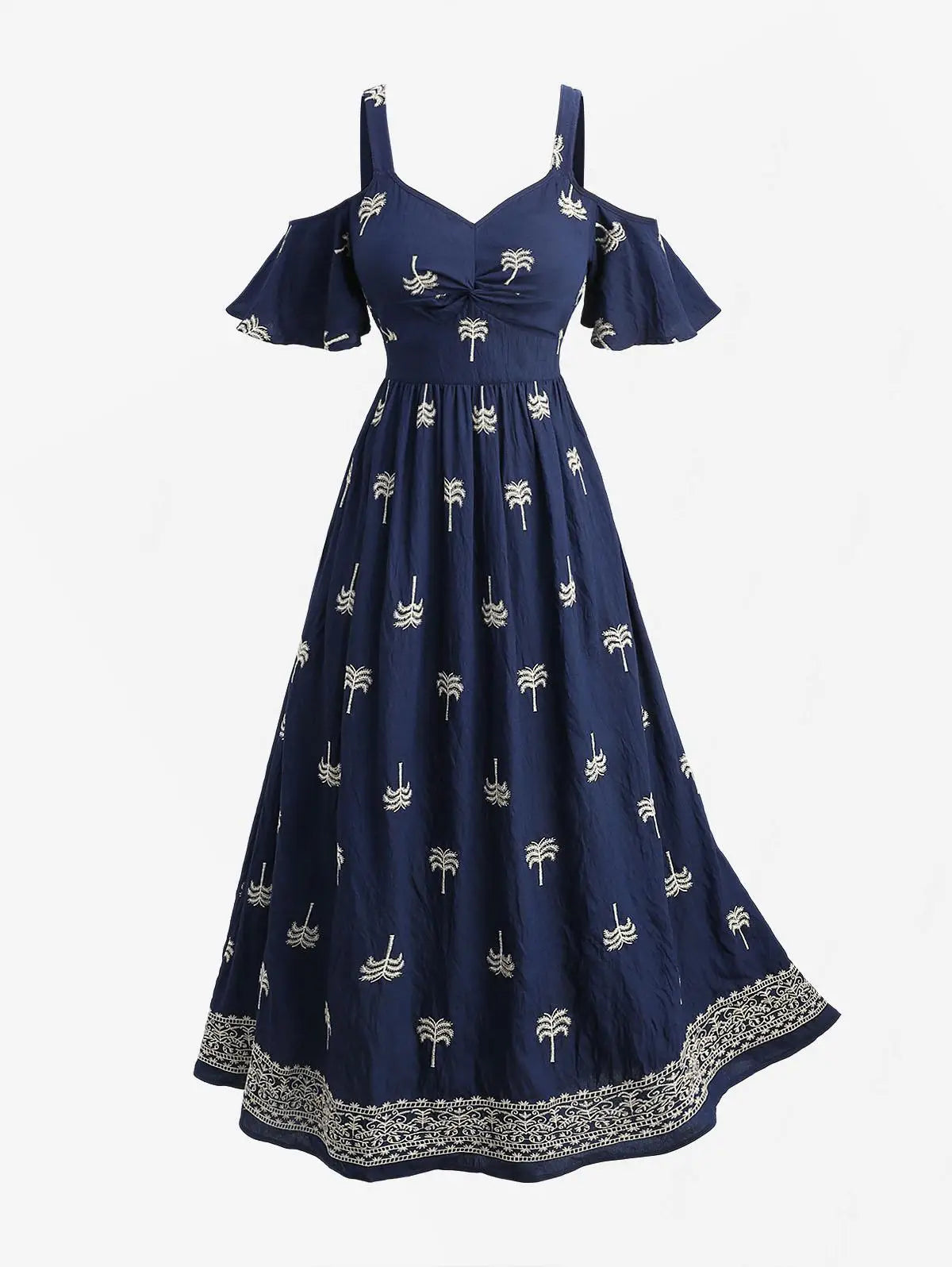 Robe Femme avec Épaules Dénudées et Motif Floral Lucyle