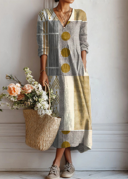 Robe Femme en Lin Léger avec Imprimé Abstrait Lucyle