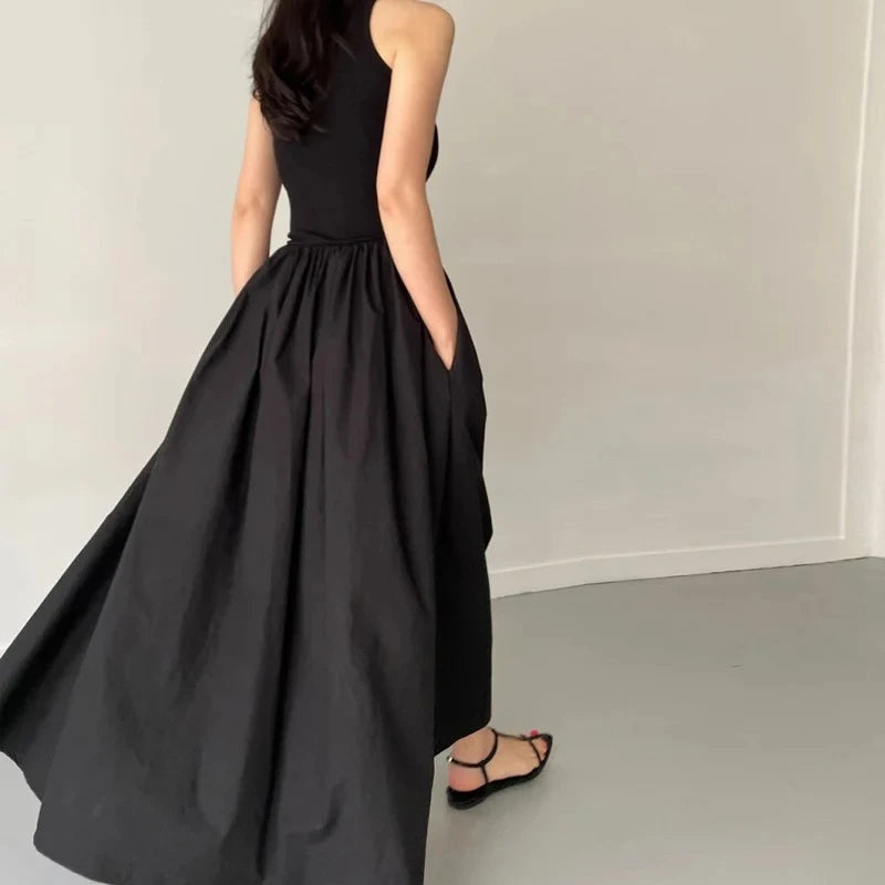 Robe Longue Femme avec Col Rond Lucyle