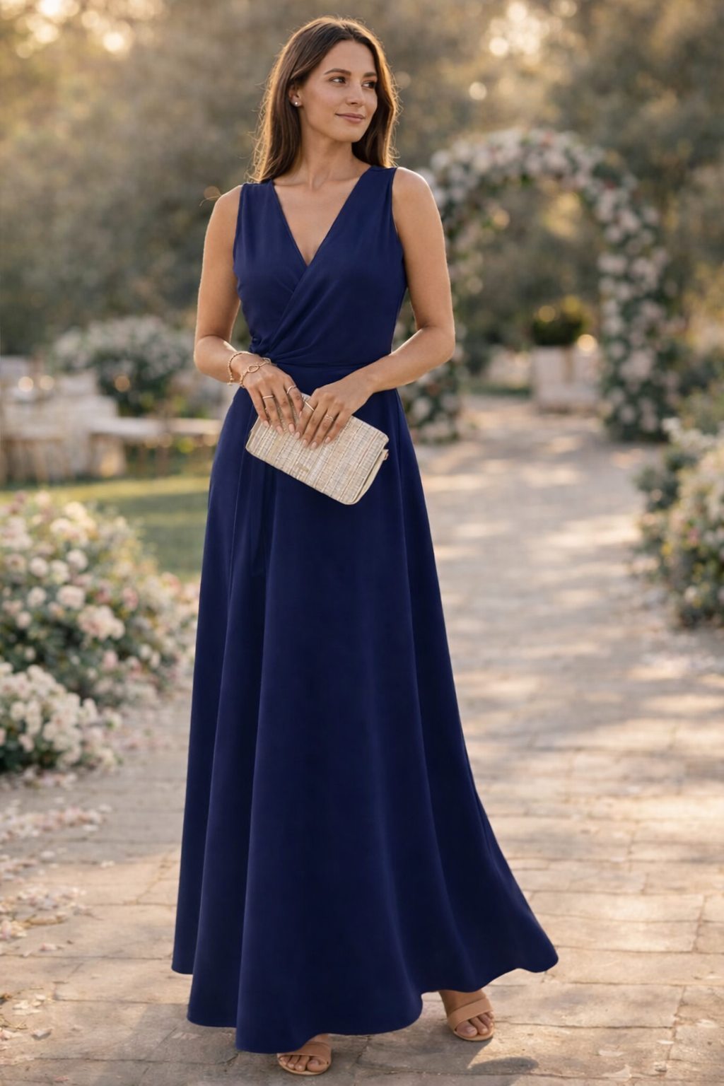 Robe Longue Femme avec Col en V Profond Lucyle