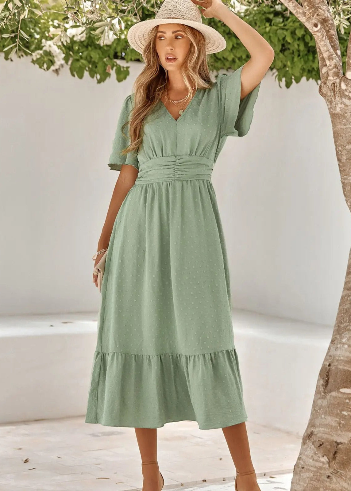 Robe Longue Femme avec Décolleté en V Lucyle