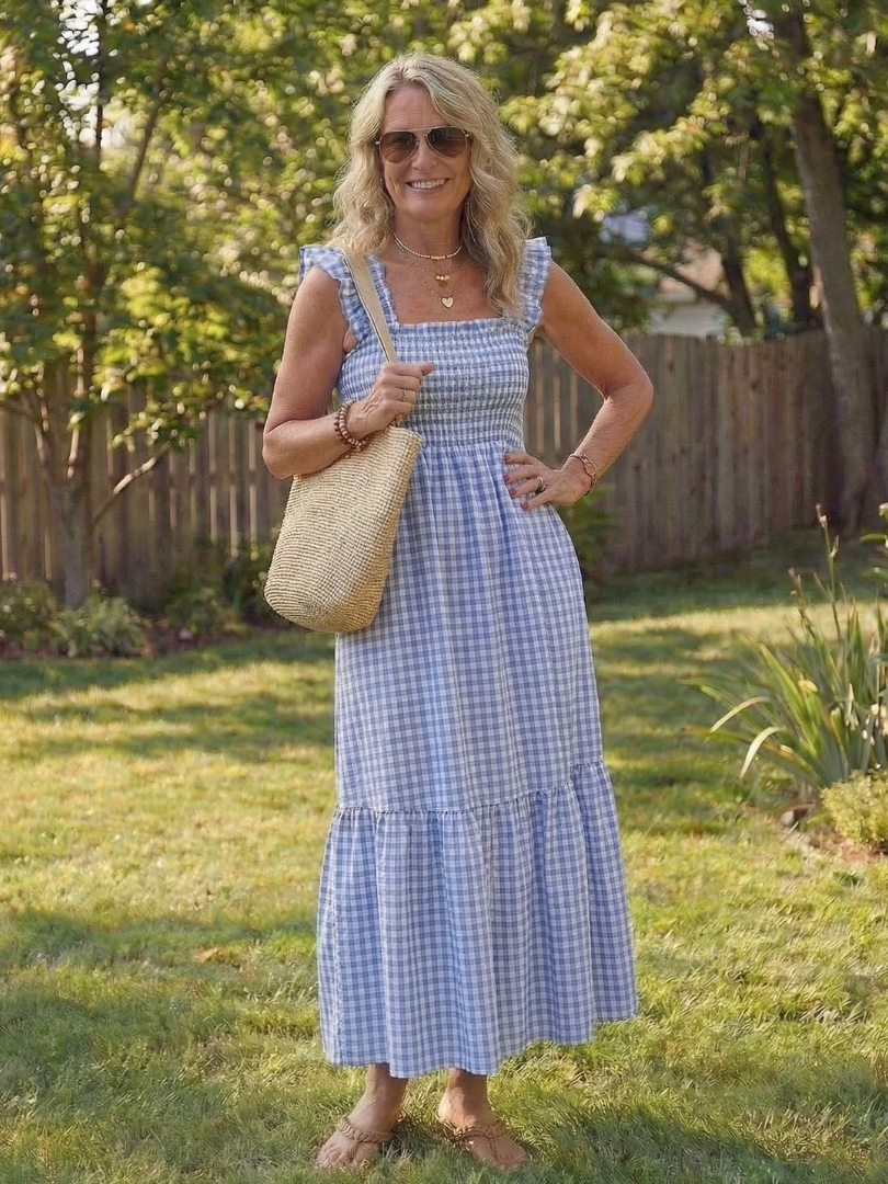 Robe Maxi Femme avec Corsage Smocké Lucyle