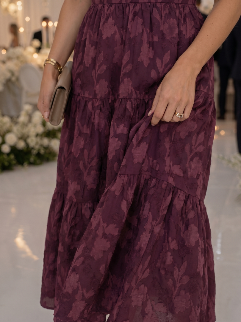 Robe Mi-Longue Femme avec Détails Floraux Lucyle