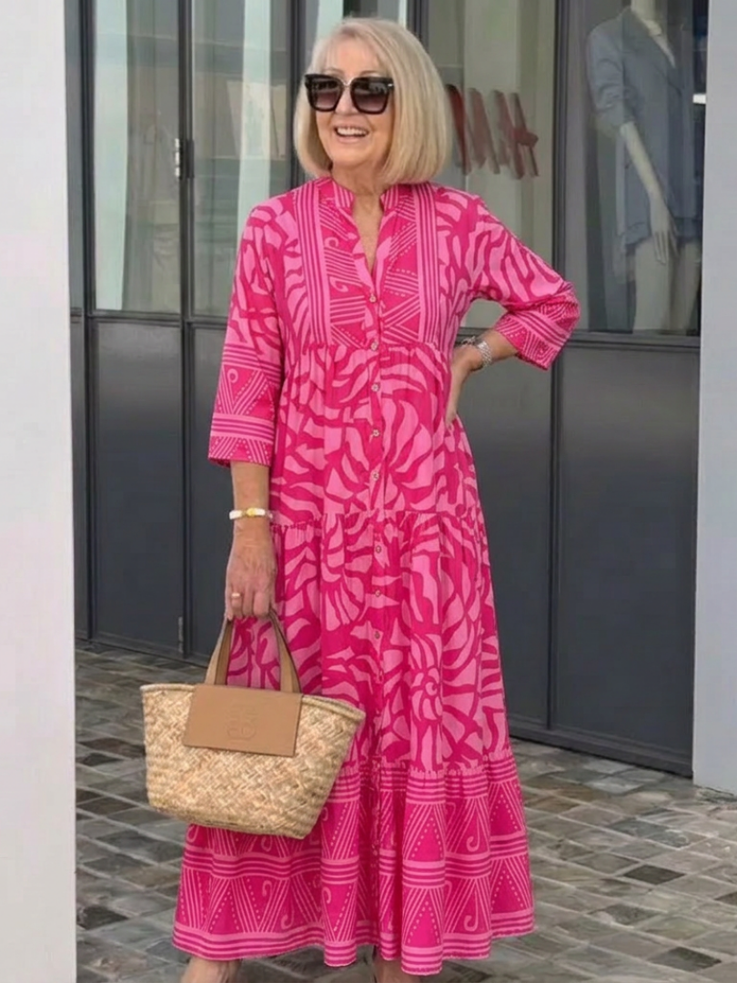 Robe Midi Femme avec Devant Boutonné Lucyle