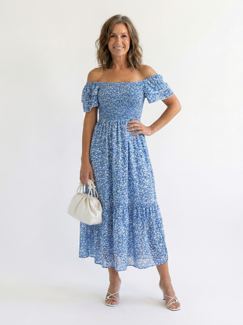 Robe Midi Femme avec Épaules Dénudées Lucyle