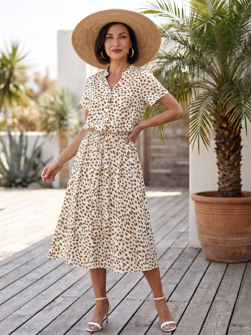 Robe Midi Femme avec Imprimé Doux Lucyle