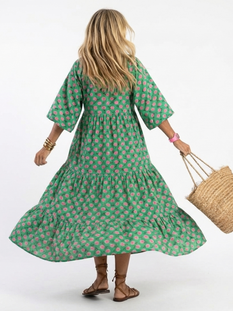 Robe Midi Femme avec Imprimé Floral Flatteur Lucyle
