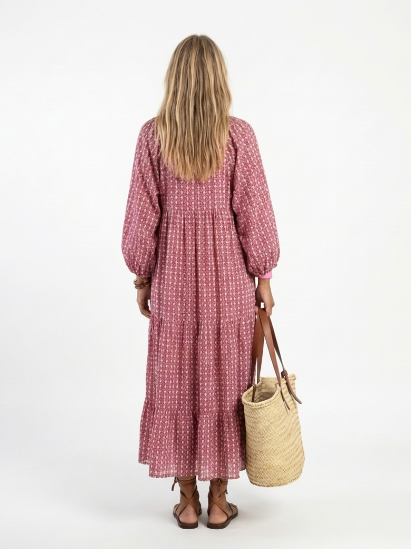 Robe Midi Femme avec Imprimé Géométrique Flatteur Lucyle