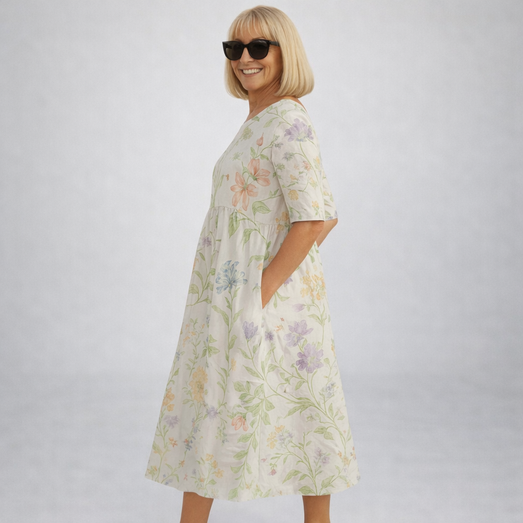 Robe Midi Femme avec Poches Latérales Chic Lucyle