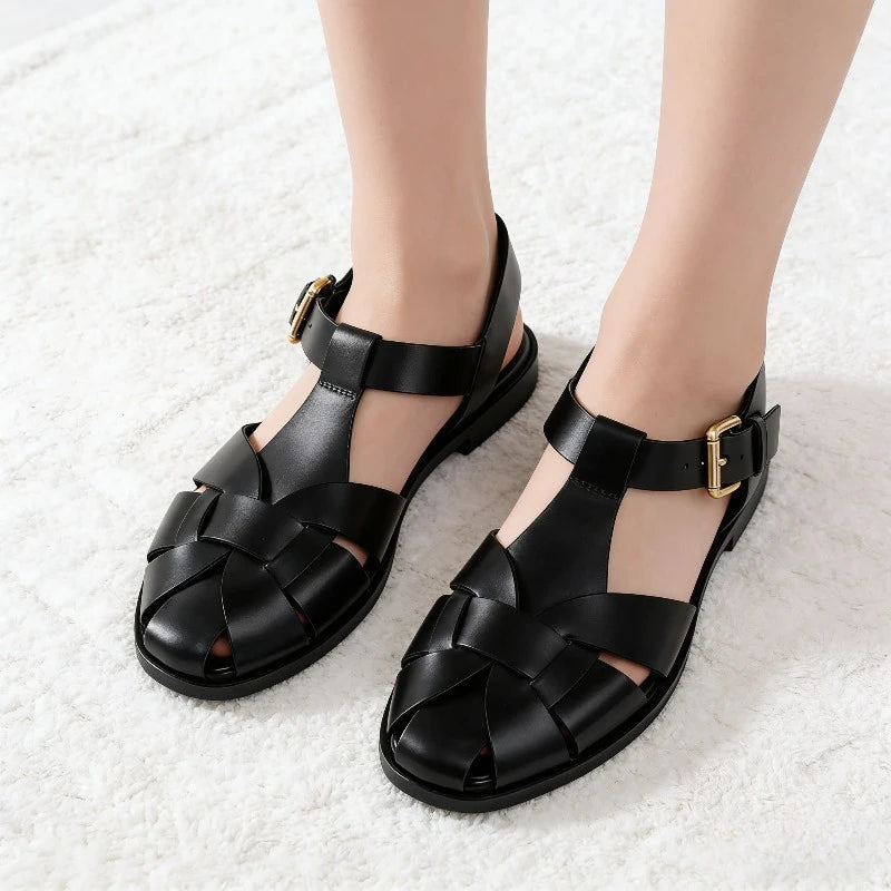 Sandales Femme avec Boucle Métallique et Semelle Confortable Lucyle