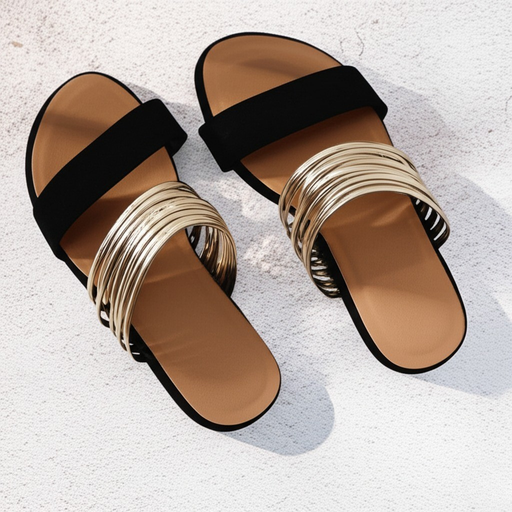 Sandales Femme avec Semelle Souple et Accents Dorés Lucyle