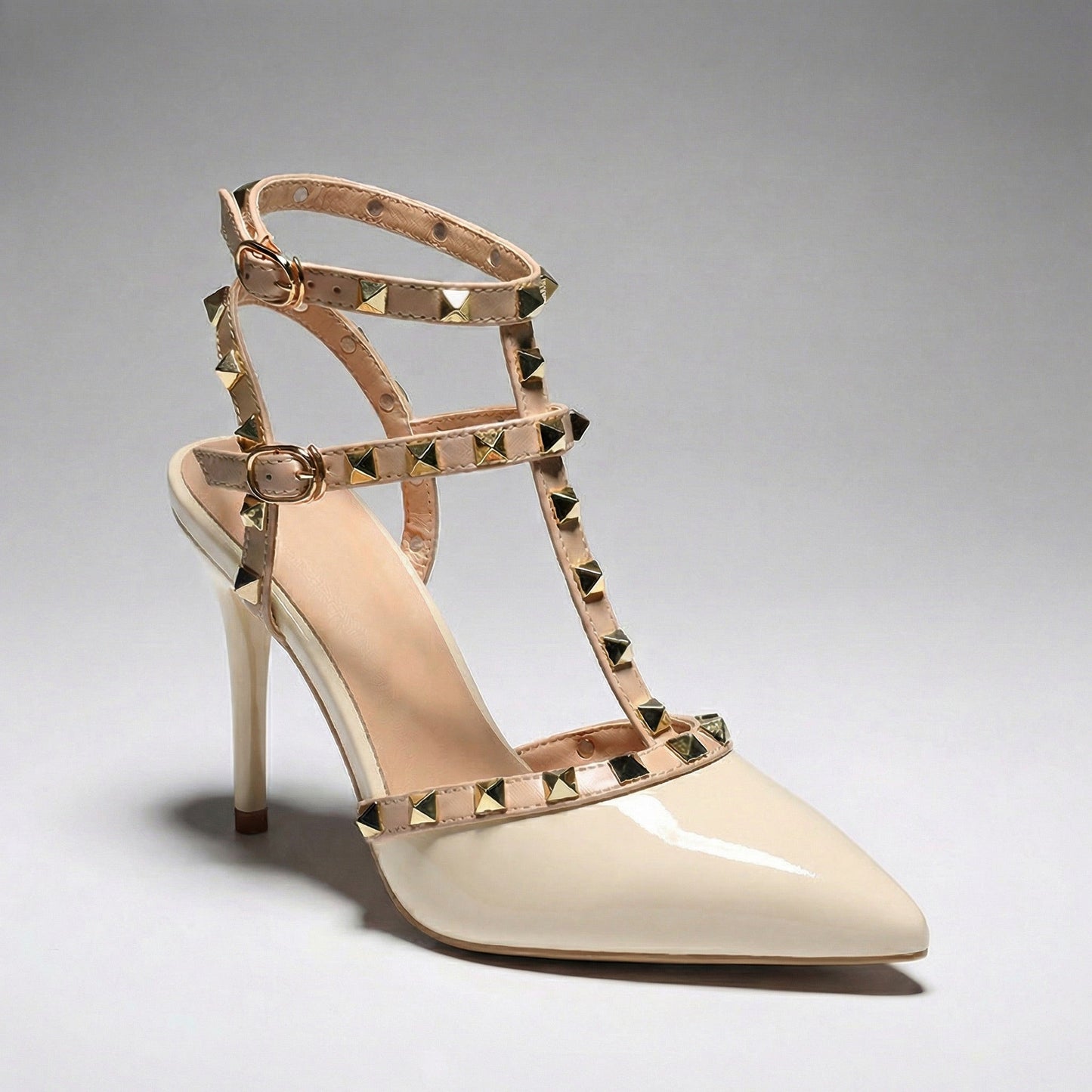 Talons Hauts Femme avec Cuir Végétalien et Clous Lucyle