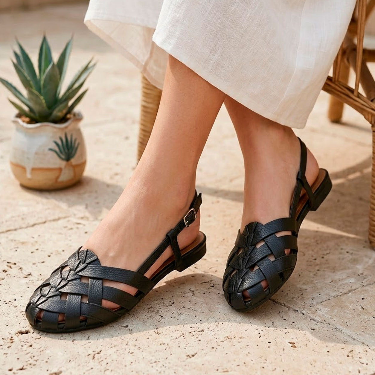 Sandales Femme avec Design Tressé et Bride Lucyle