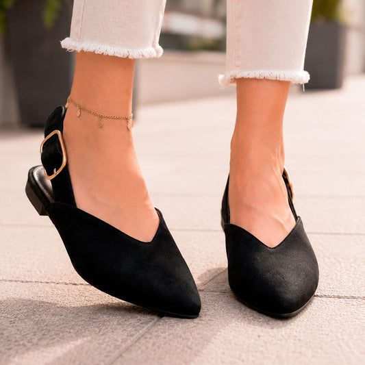 Ballerines Femme Bout Pointu avec Bride Arrière Lucyle Noir