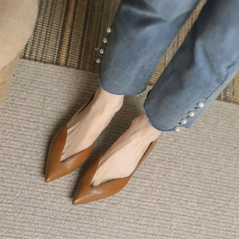 Ballerines Femme à Bout Pointu avec Simili Cuir Lucyle