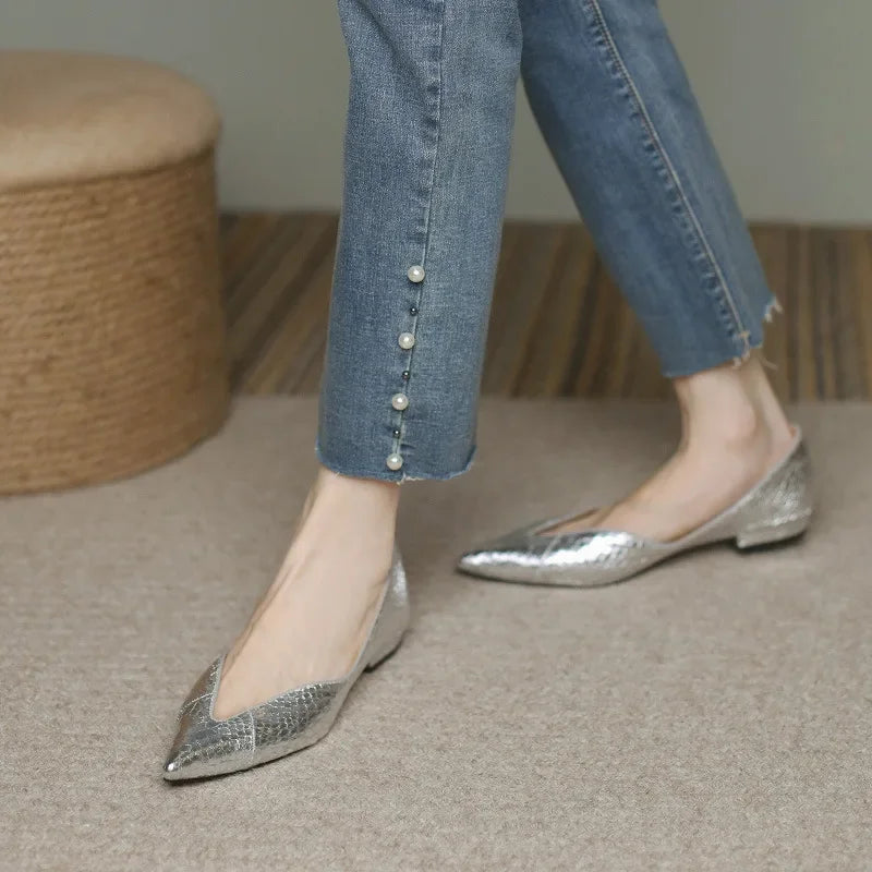 Ballerines Femme à Bout Pointu avec Simili Cuir Lucyle