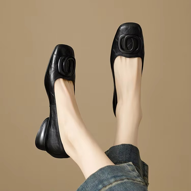 Ballerines Femme avec Bout Carré et Détail de Boucle Lucyle