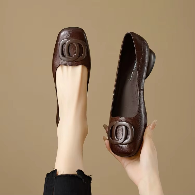 Ballerines Femme avec Bout Carré et Détail de Boucle Lucyle