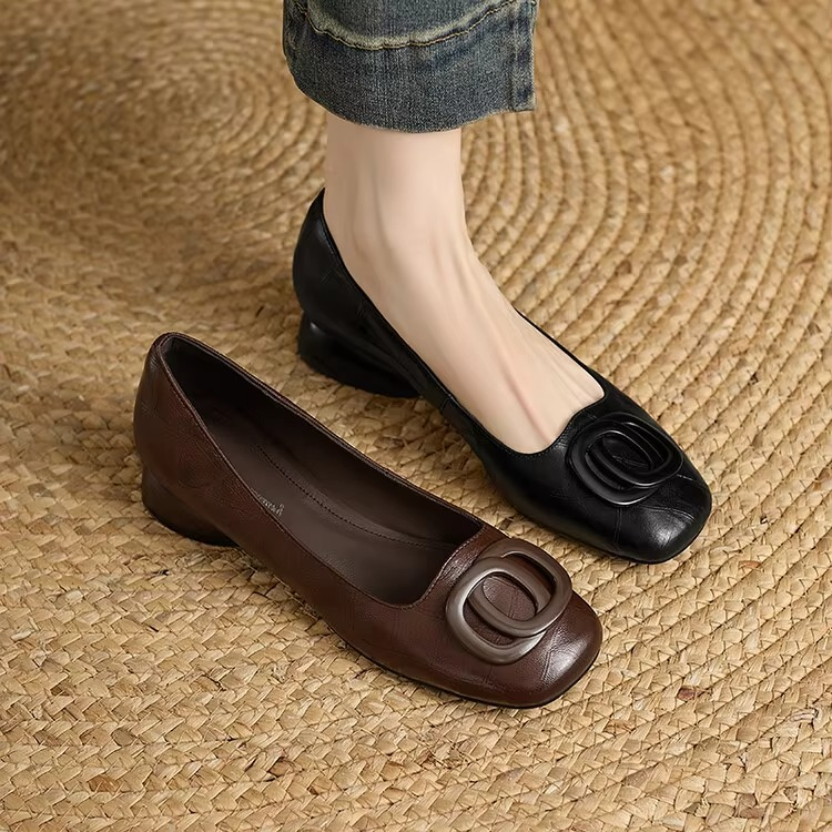 Ballerines Femme avec Bout Carré et Détail de Boucle Lucyle