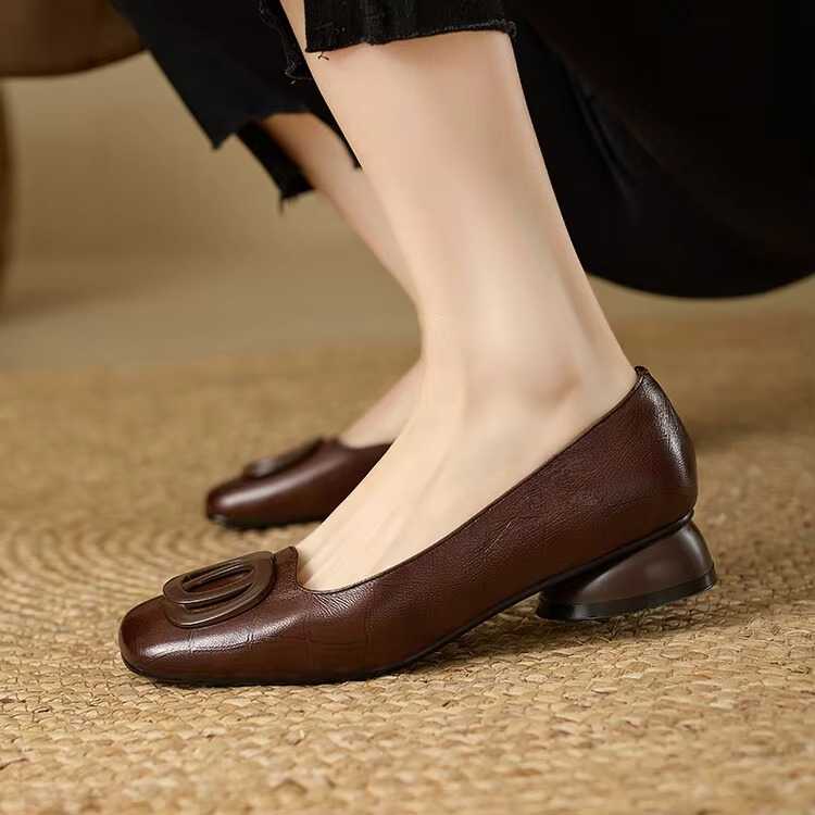 Ballerines Femme avec Bout Carré et Détail de Boucle Lucyle