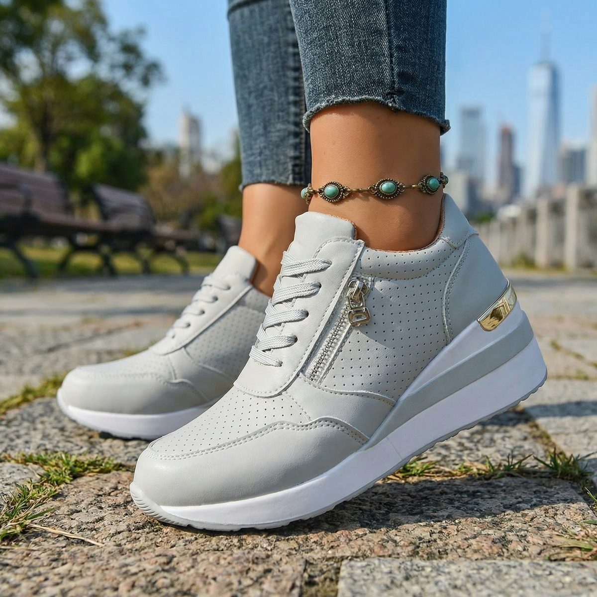 Baskets Compensées Femme avec Semelle Rembourrée Lucyle