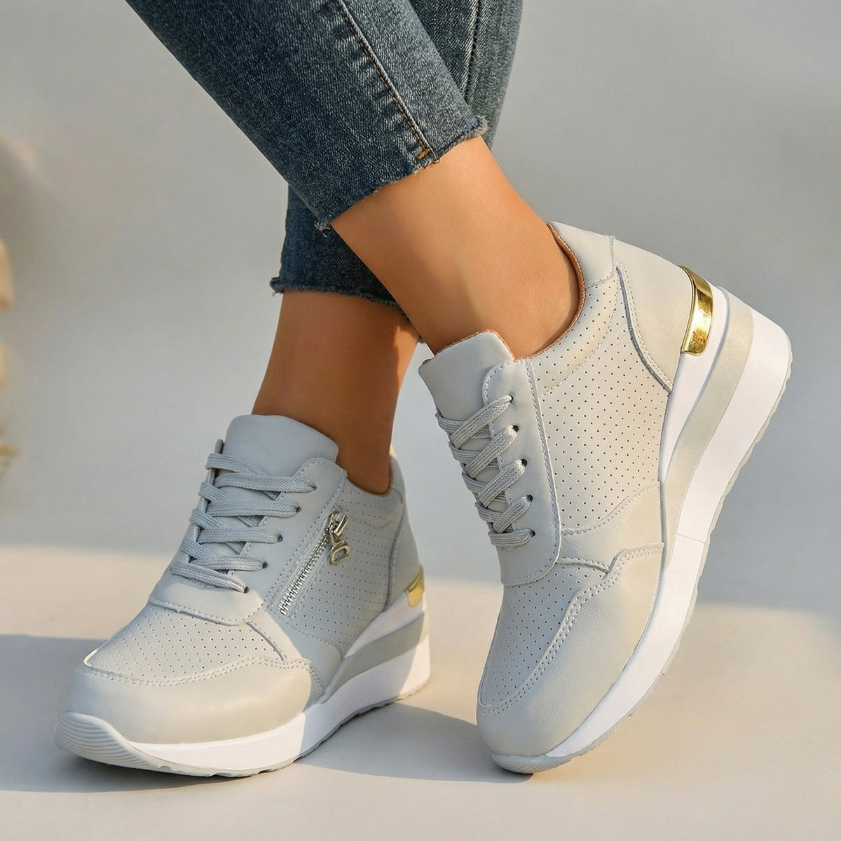 Baskets Compensées Femme avec Semelle Rembourrée Lucyle