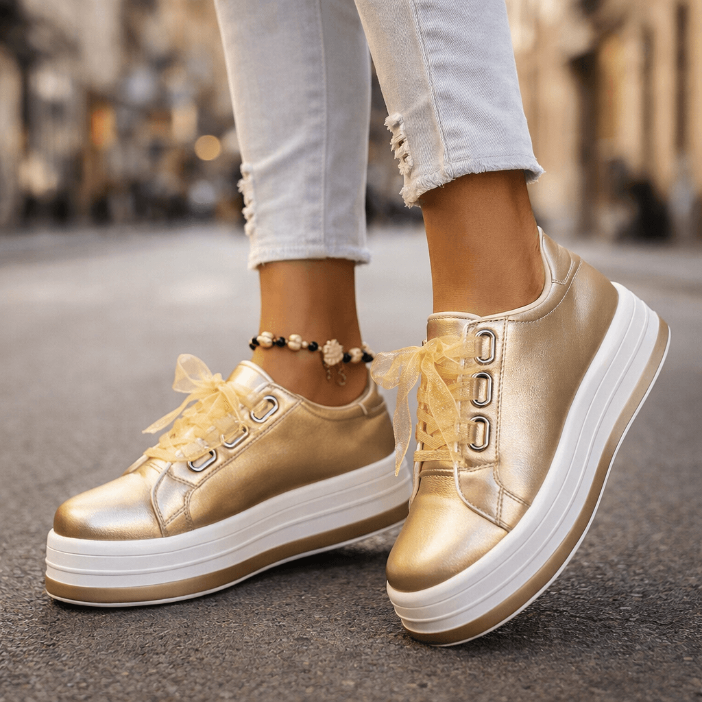 Baskets Femme à Plateforme en Cuir avec Confort Optimal Lucyle