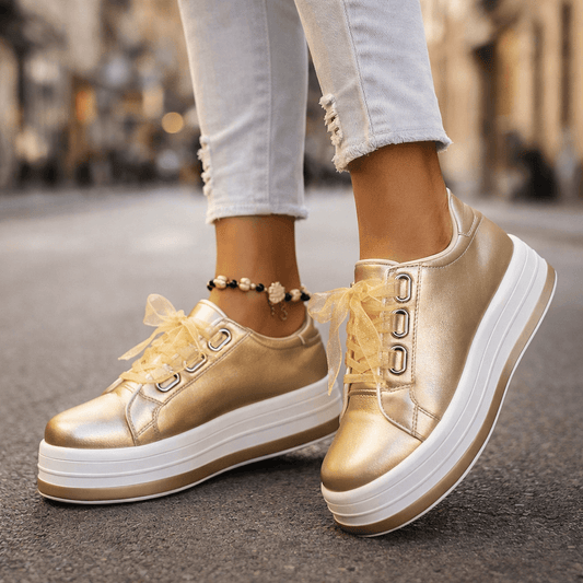 Baskets Femme à Plateforme en Cuir avec Confort Optimal Lucyle