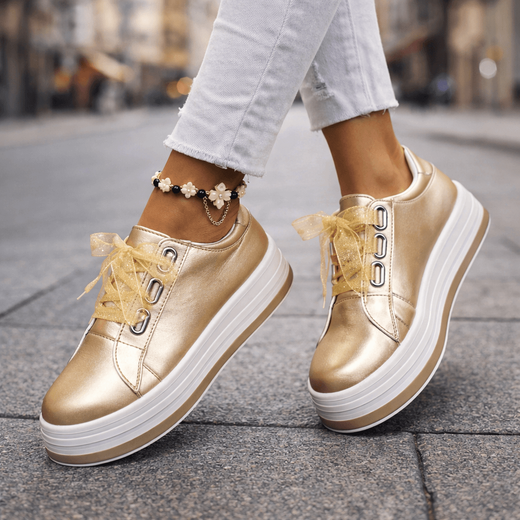 Baskets Femme à Plateforme en Cuir avec Confort Optimal Lucyle