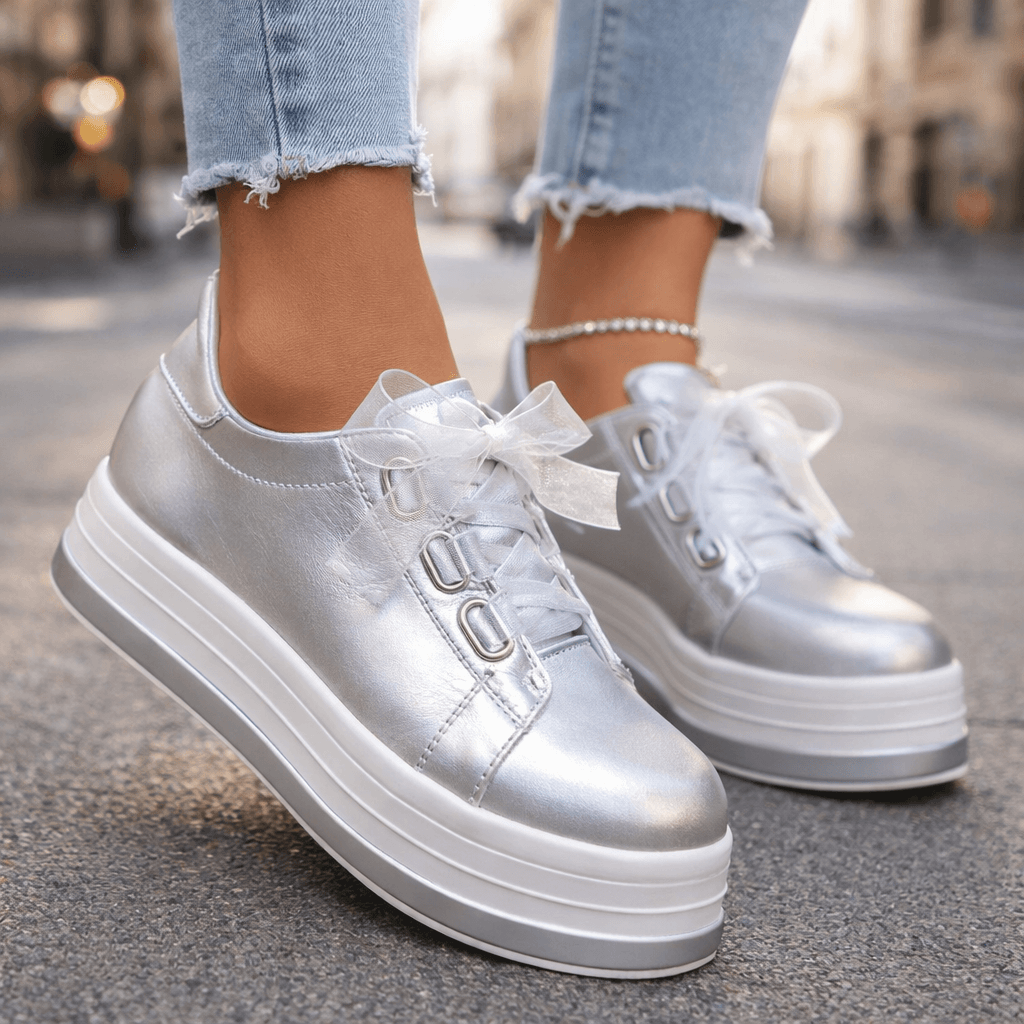 Baskets Femme à Plateforme en Cuir avec Confort Optimal Lucyle