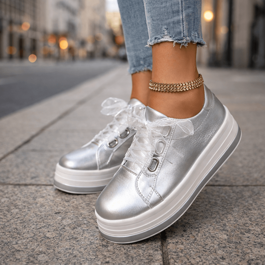 Baskets Femme à Plateforme en Cuir avec Confort Optimal Lucyle