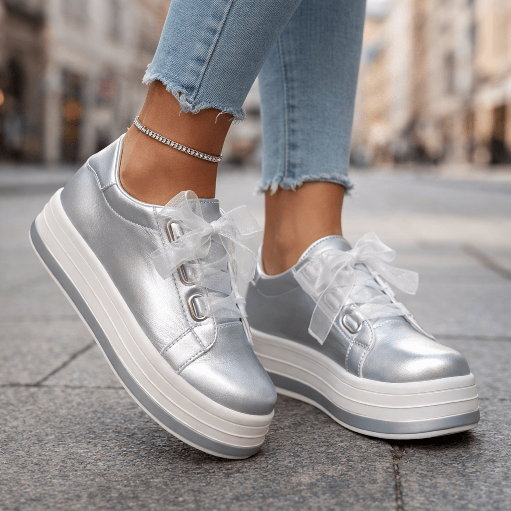 Baskets Femme à Plateforme en Cuir avec Confort Optimal Lucyle