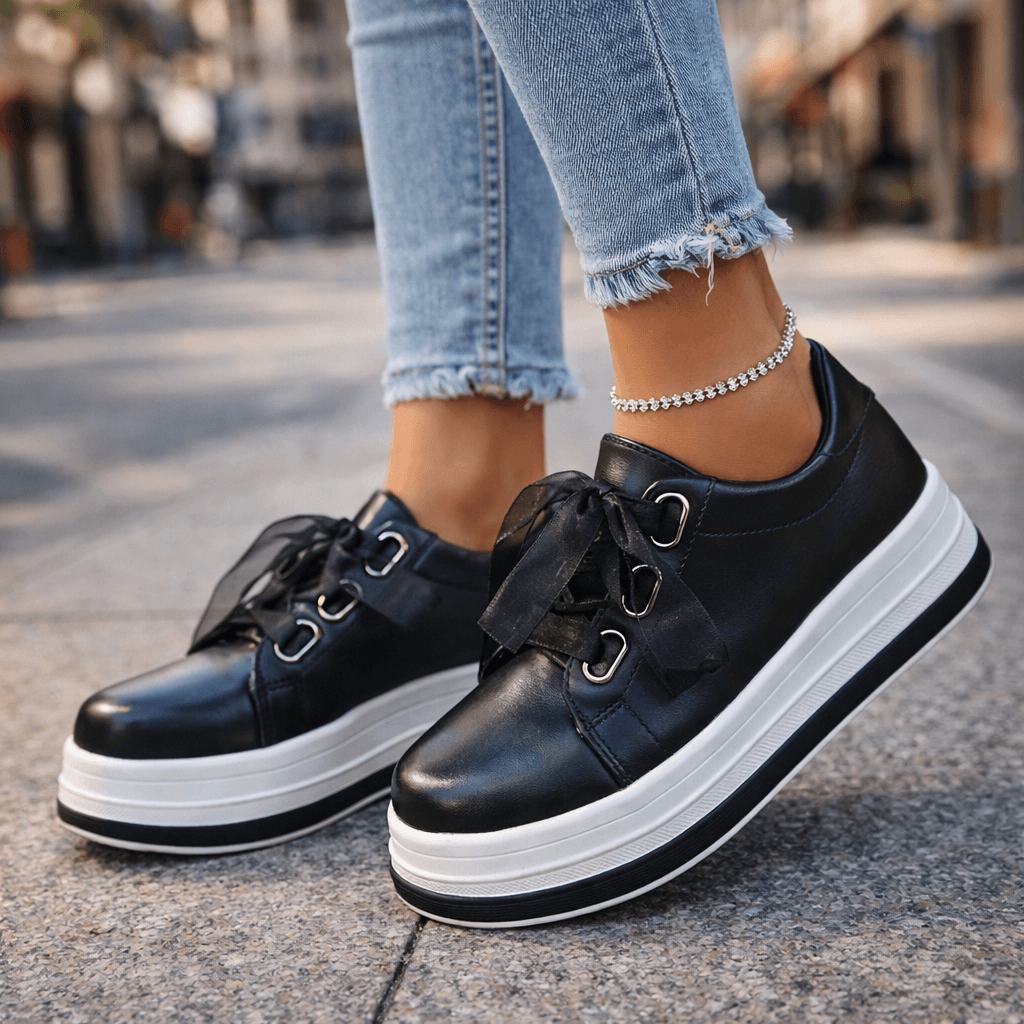 Baskets Femme à Plateforme en Cuir avec Confort Optimal Lucyle
