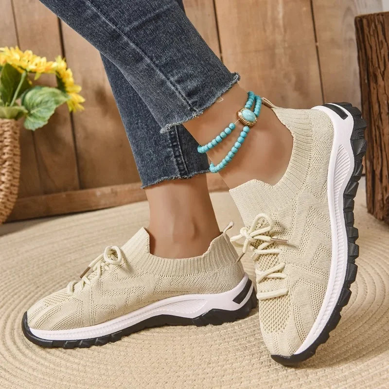 Baskets Femme avec Tige Tissée et Semelle Rembourrée Lucyle