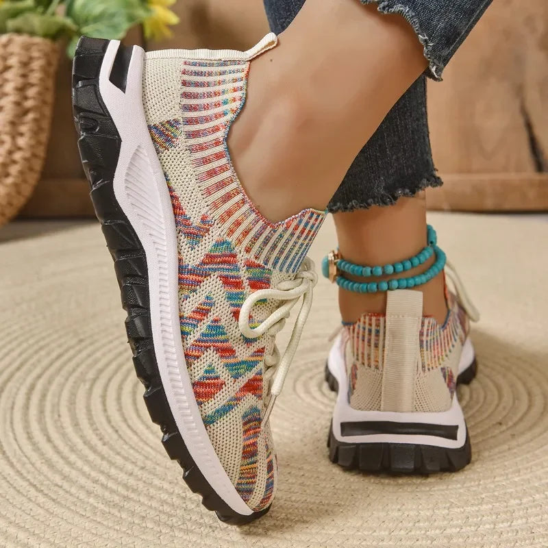 Baskets Femme avec Tige Tissée et Semelle Rembourrée Lucyle
