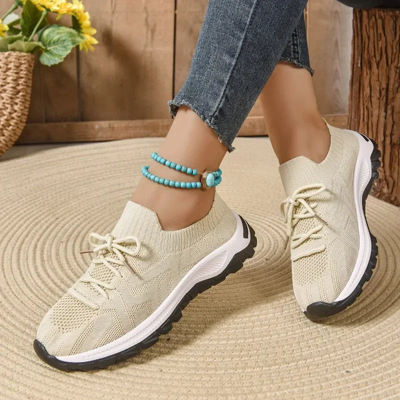 Baskets Femme avec Tige Tissée et Semelle Rembourrée Lucyle