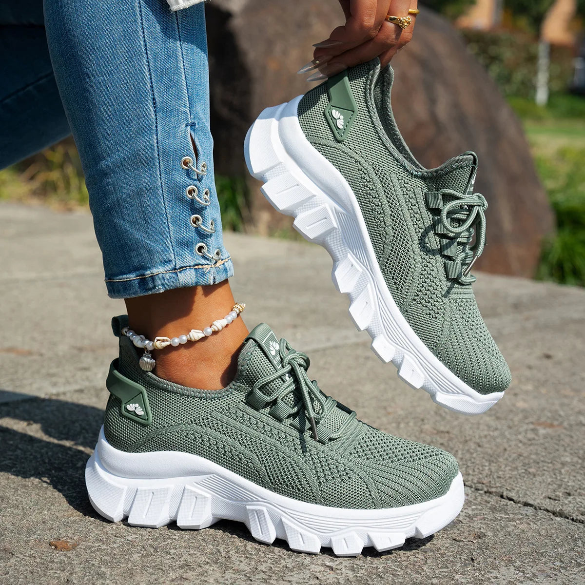 Baskets Femme avec Tige en Tricot Respirante Lucyle