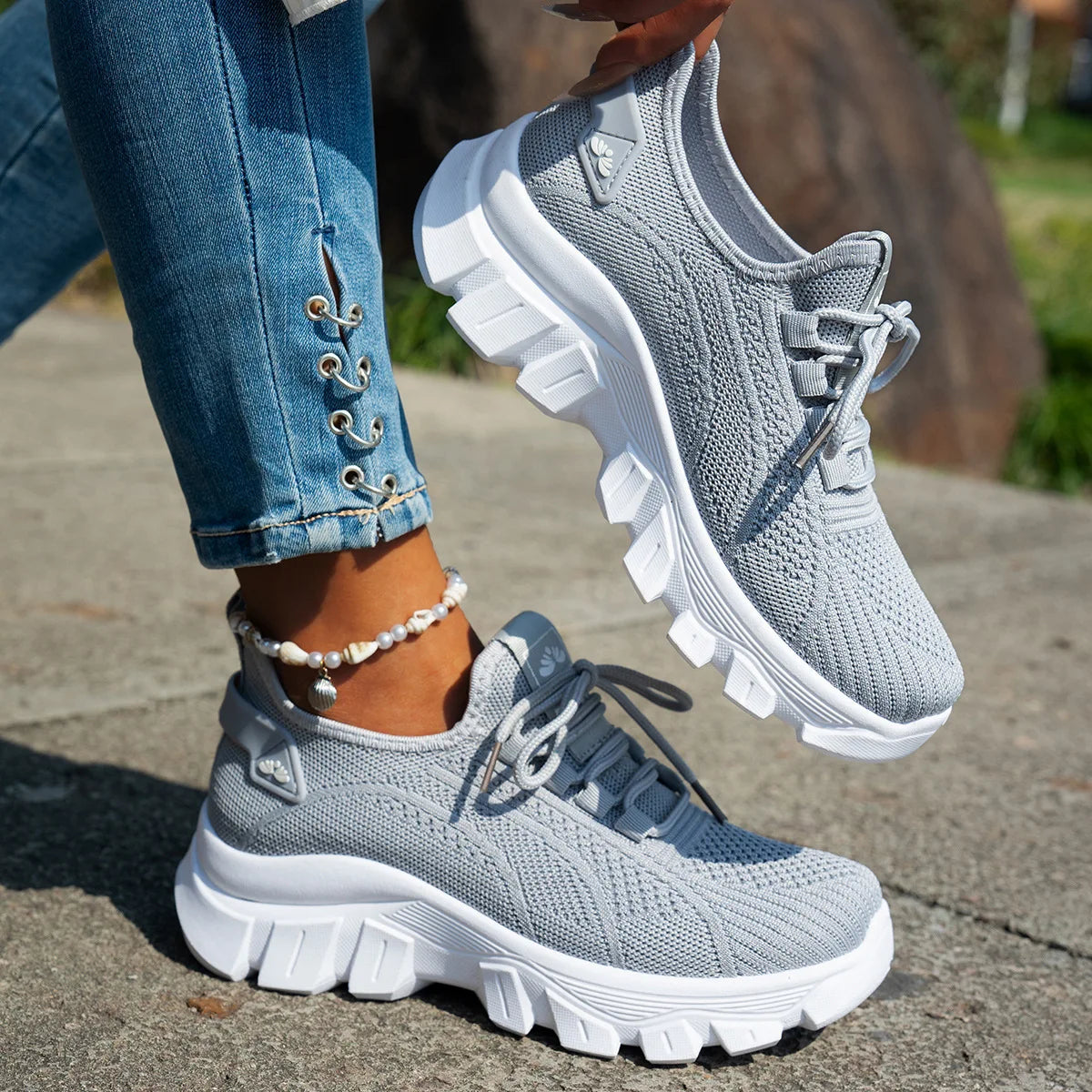 Baskets Femme avec Tige en Tricot Respirante Lucyle