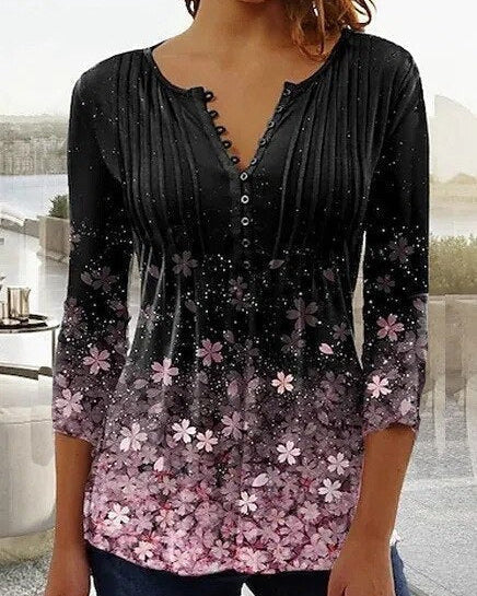 Blouse Femme avec Broderie Florale et Manches Longues Lucyle